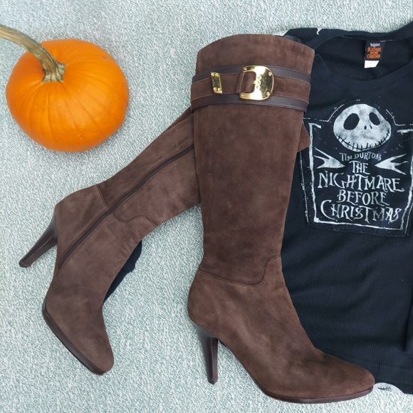 Cole Haan Brown Suede Knee-High Boots - Picture 2 of 14